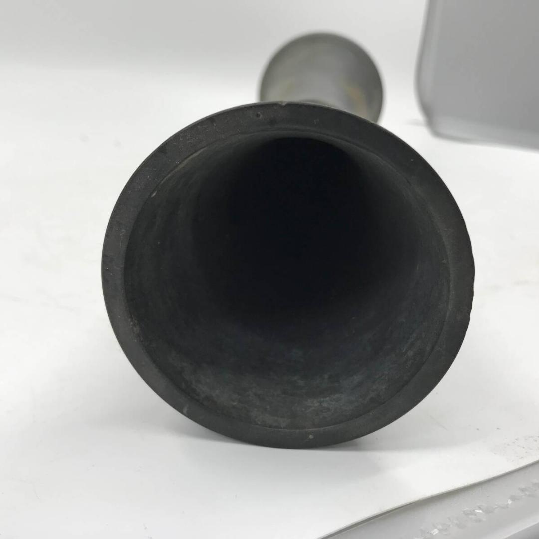 花瓶 高さ約40cm 塗金銅 蔵六造 花台付 立鼓式 花入★K1460G