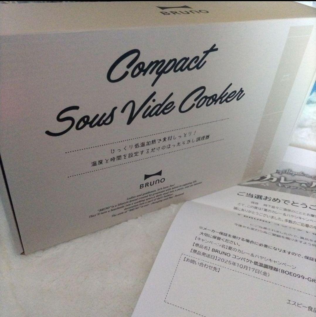 新品 ブルーノ コンパクト低温調理機 グレー