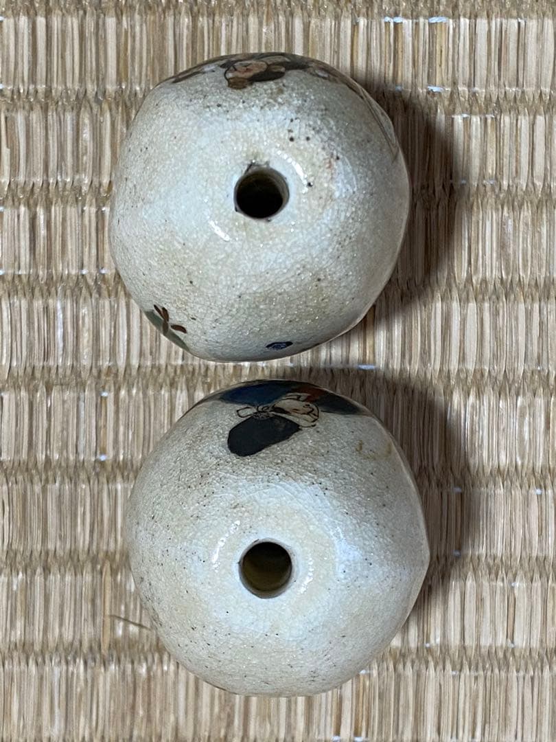 ♦️金彩緑釉色絵 六角面取り 弁慶勧進帳 風鎮 江戸 文化文政〜幕末 古美術骨董品