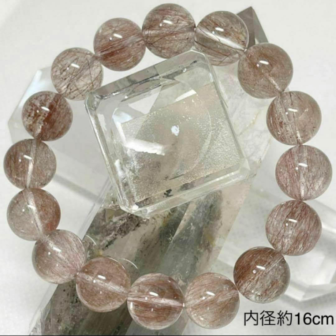 レッドルチル　パワーストーンブレスレット　内径約16cm