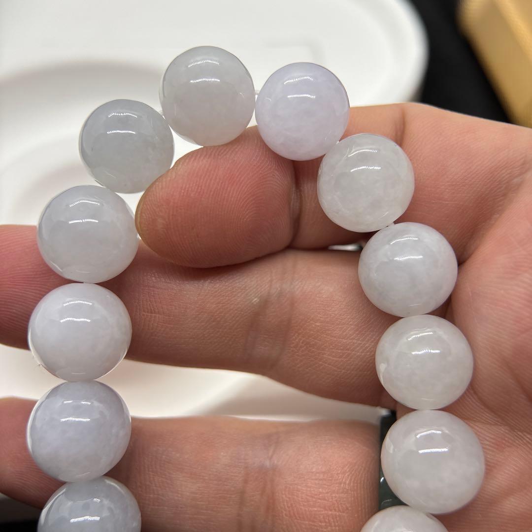 無処理無染色A貨天然石本翡翠　保証付　天然石　本翡翠　ミャンマー　12.8mm