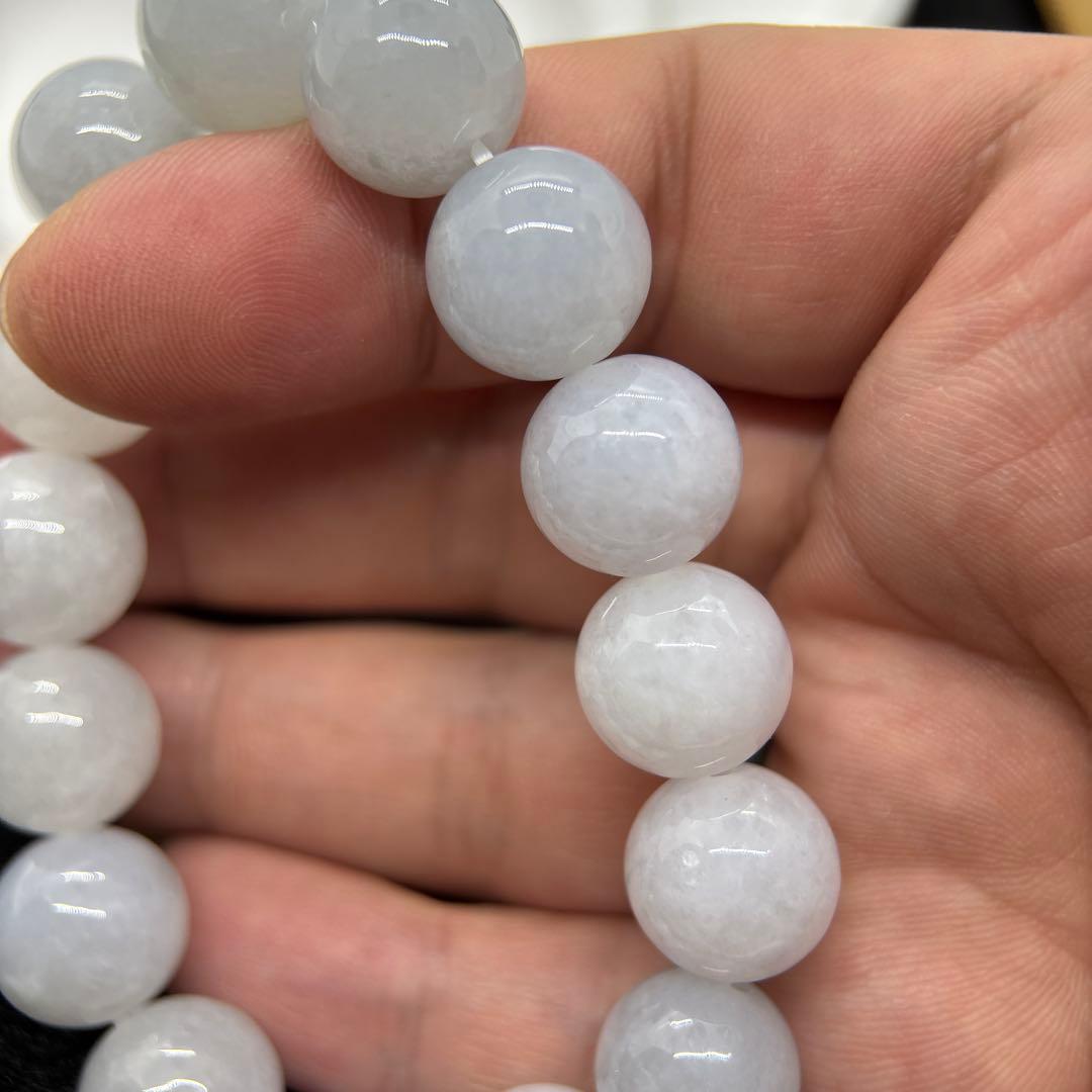 無処理無染色A貨天然石本翡翠　保証付　天然石　本翡翠　ミャンマー　12.8mm