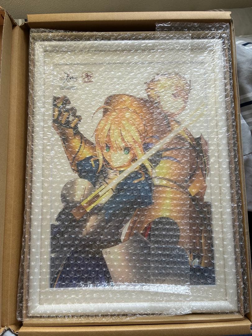 Fate Zero 10色刷り額装イラスト セイバー ギルガメッシュ