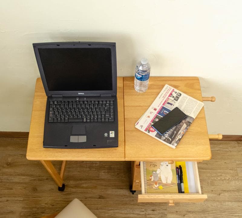 《新品・送料無料》木製折りたたみデスク＆チェア　BR/NA