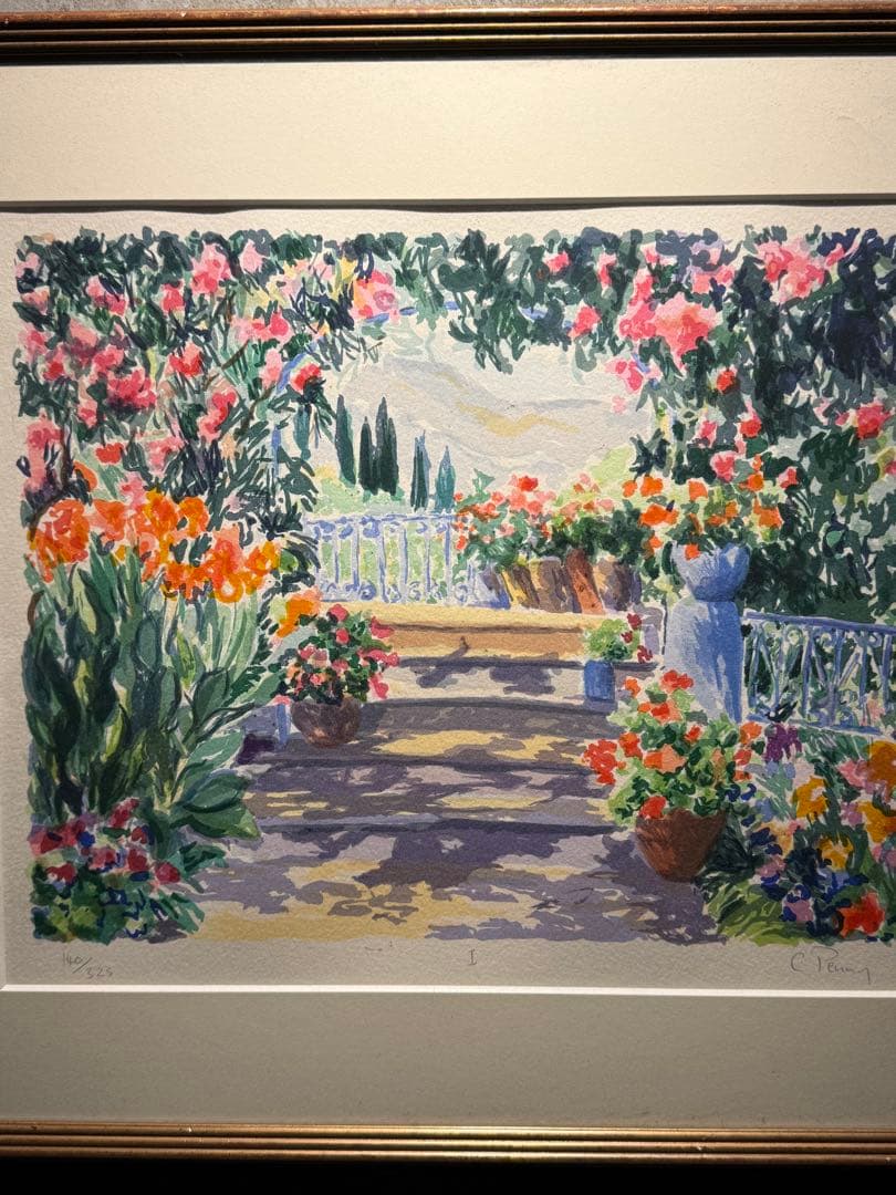 印象派　【Flower Garden】lithograph