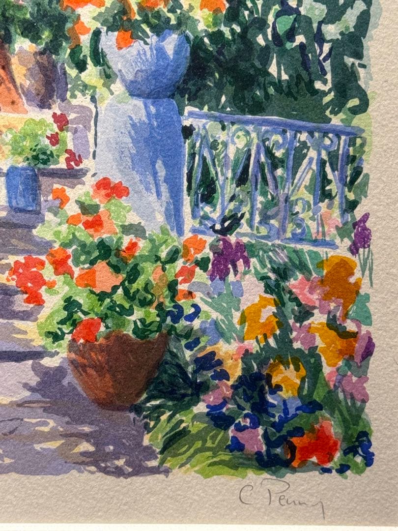 印象派　【Flower Garden】lithograph