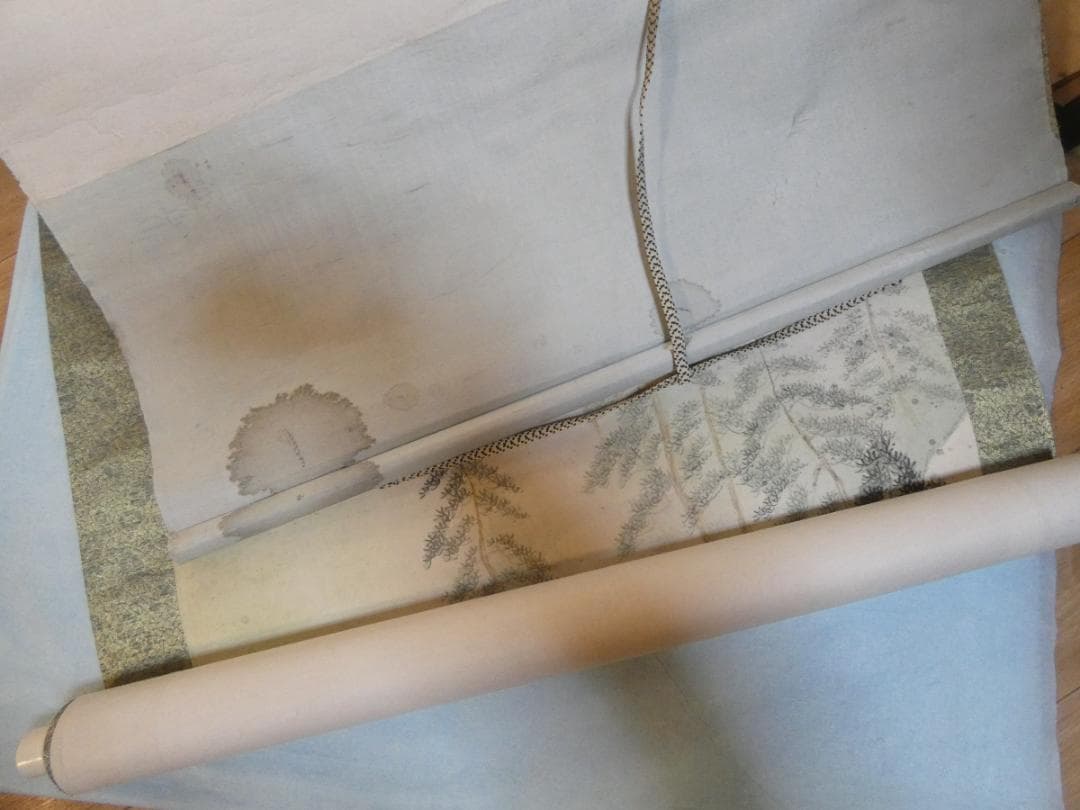 風景画　日本画　掛け軸　川合玉堂　手描き　肉筆　紙本