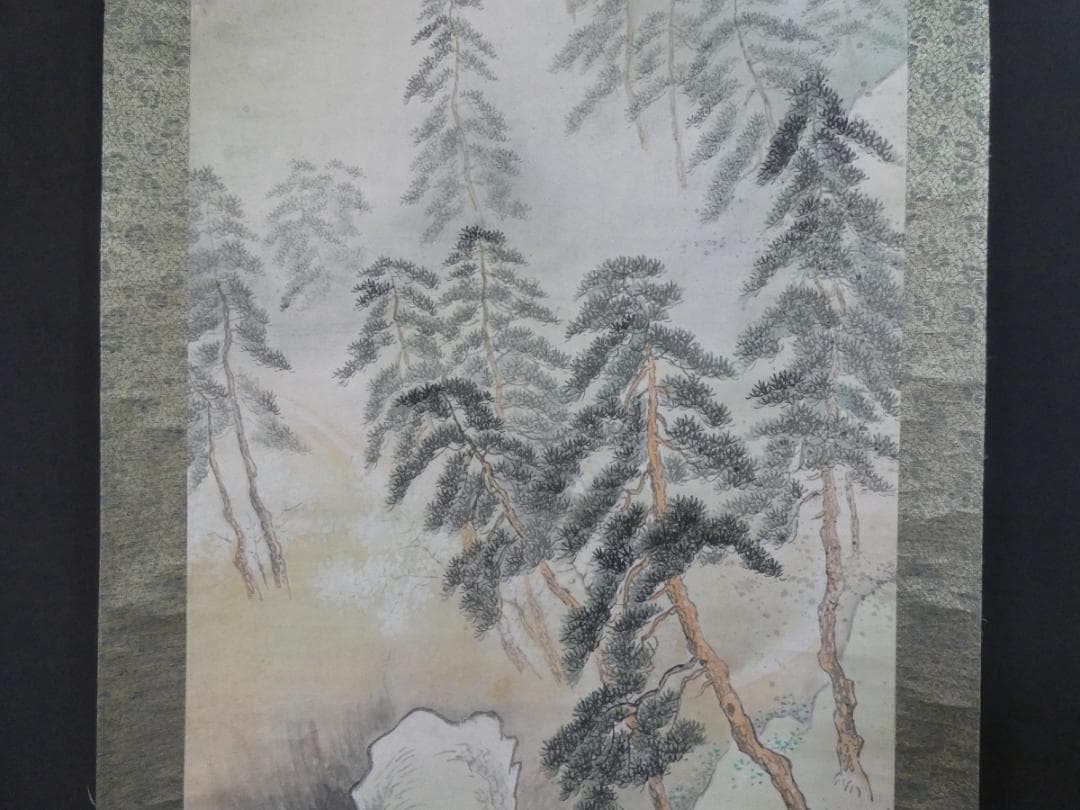 風景画　日本画　掛け軸　川合玉堂　手描き　肉筆　紙本