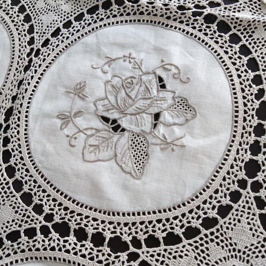 テーブルクロス レース アンティーク 汕頭 スワトウ 手刺繍 ナプキン5枚セット