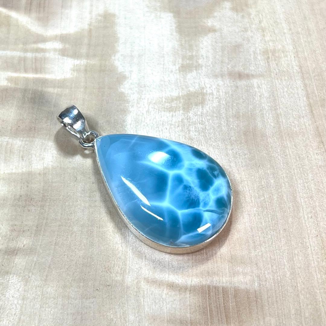 高品質　ラリマー　ペンダント　ネックレス　silver925 3-43