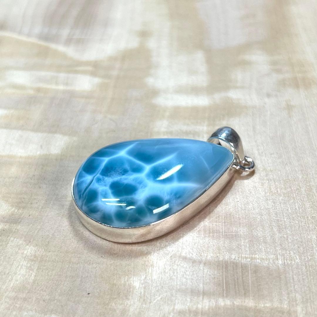 高品質　ラリマー　ペンダント　ネックレス　silver925 3-43