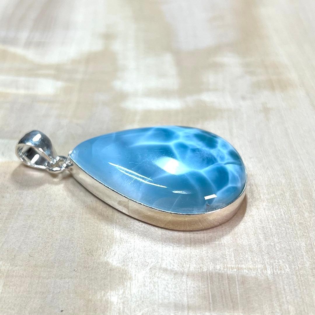 高品質　ラリマー　ペンダント　ネックレス　silver925 3-43