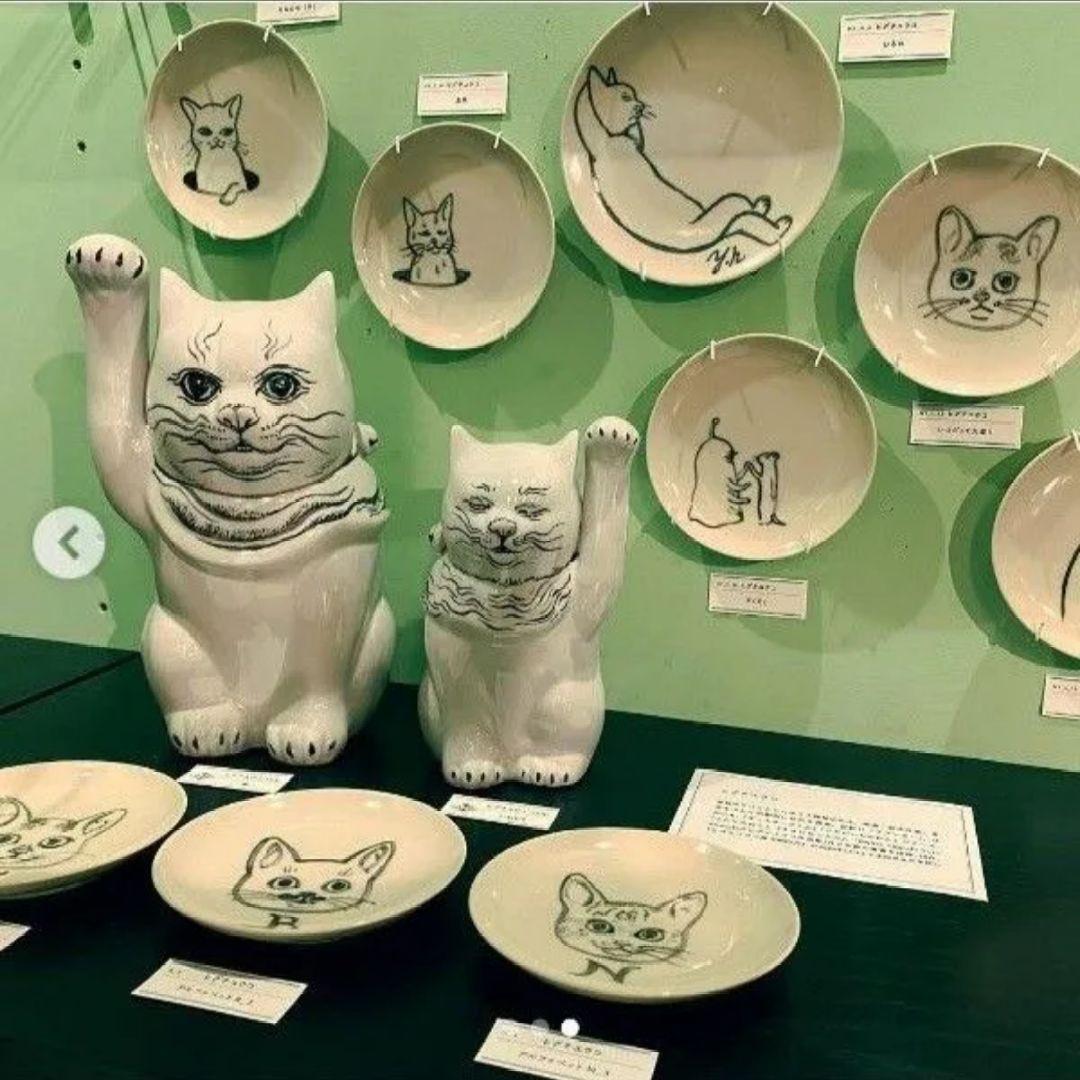 ヒグチユウコ 直筆絵付け 絵皿 8人の陶磁器展 直筆サイン プレート 木箱入り