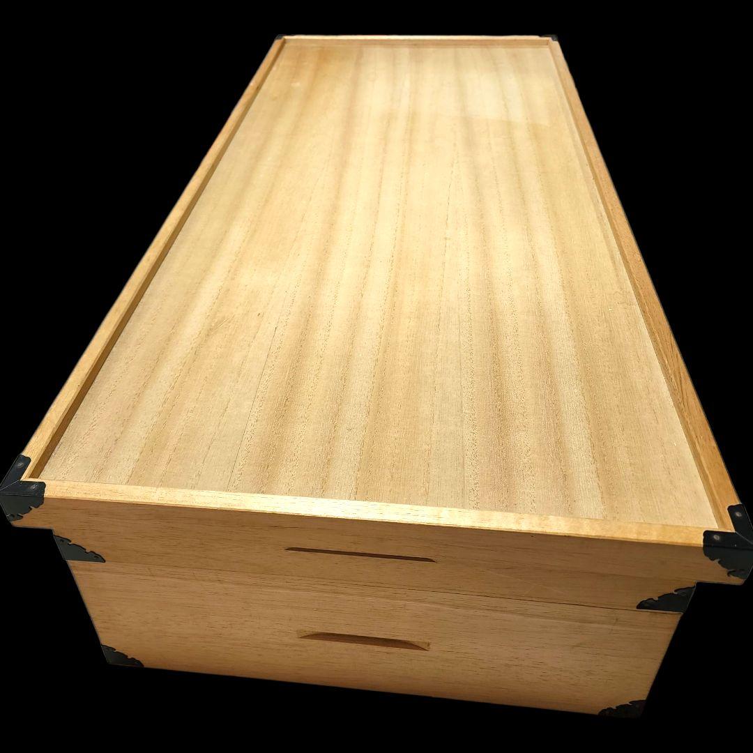 木製大容量収納ボックス　きもの　帯　桐タンス　２段　和服　和装