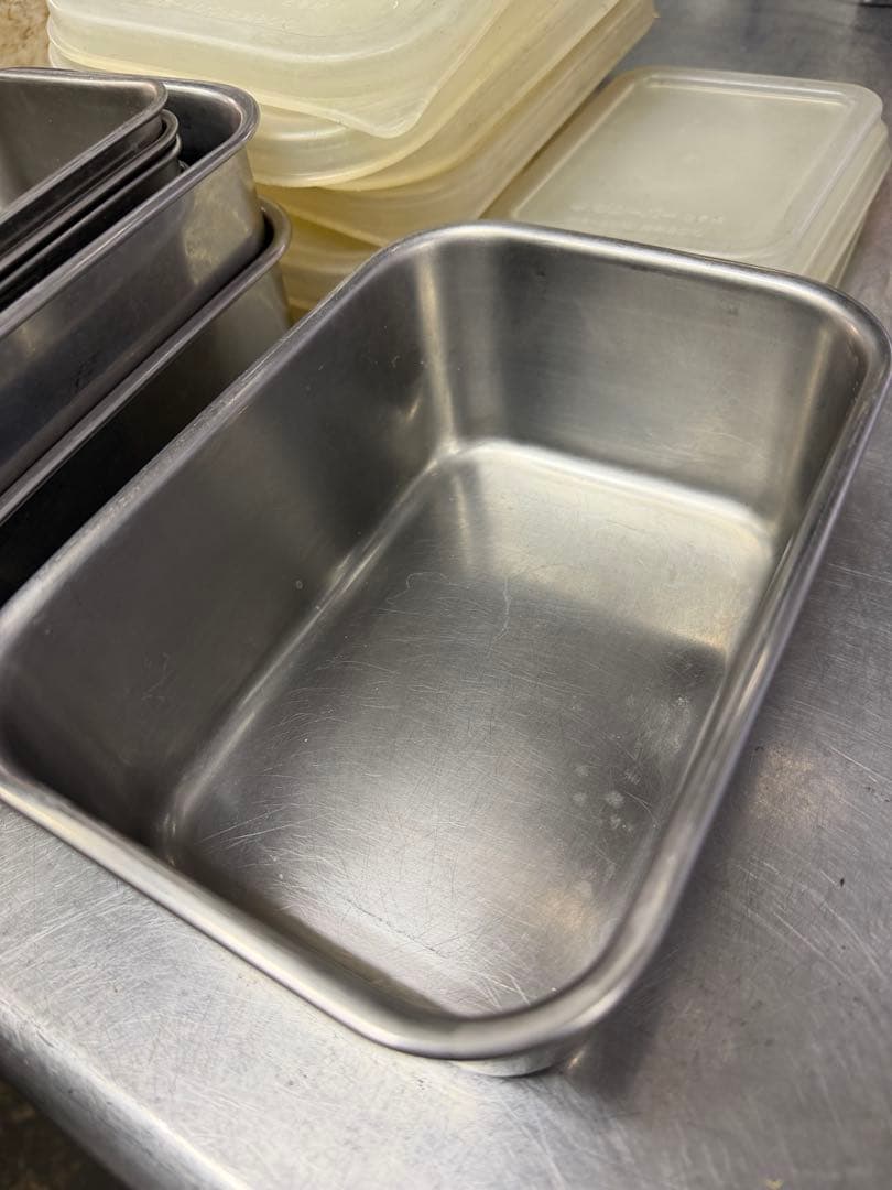ステンレス角バット2号0号　蓋付き【10ヶまとめ売り】