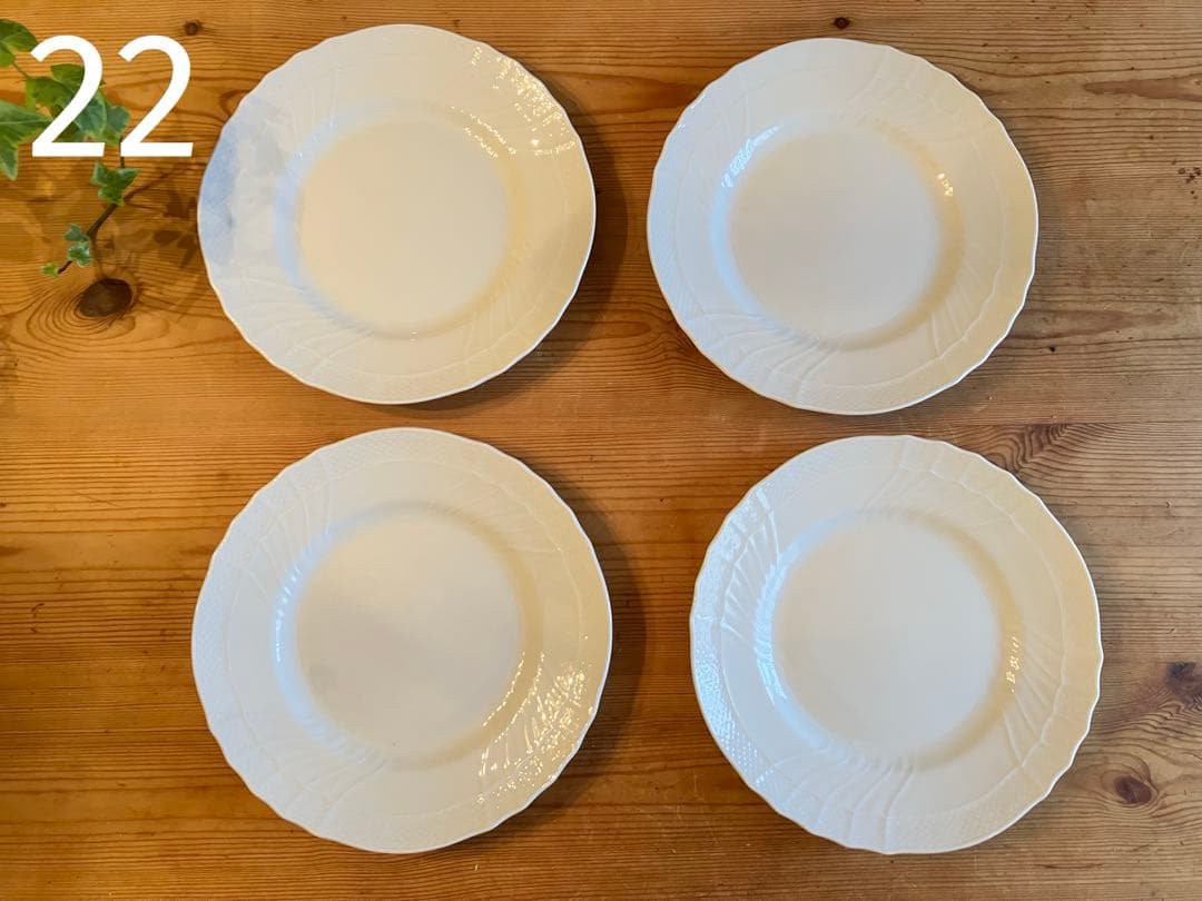 ジノリ　ベッキオホワイト　22プレート×4