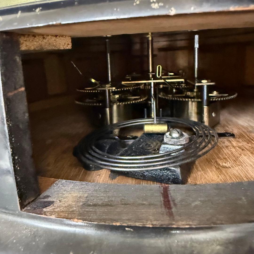 明治時計 meiji 丸型 掛時計 機械式 ゼンマイ式 直径約40cm 古時計