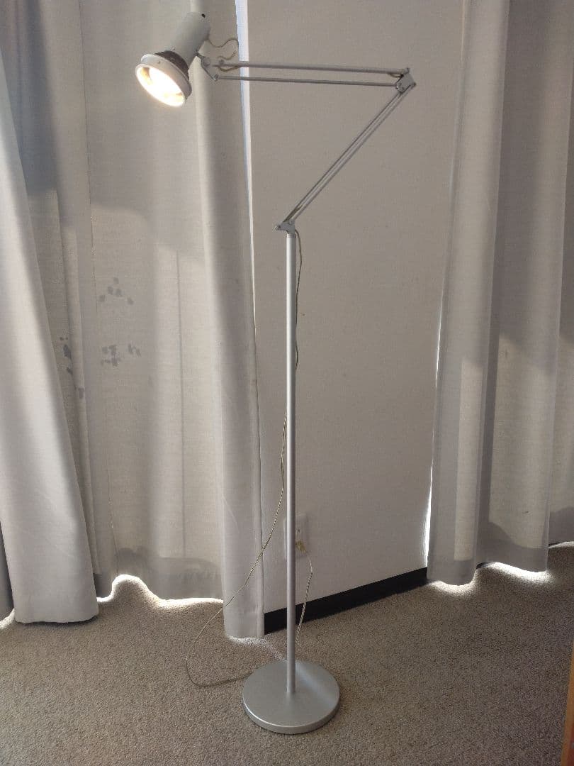 【良品】MUJI無印 アルミフロアランプ 間接照明/ヴィンテージスタンドライト