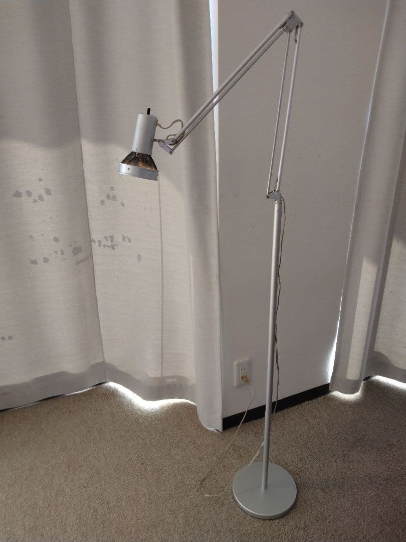 【良品】MUJI無印 アルミフロアランプ 間接照明/ヴィンテージスタンドライト