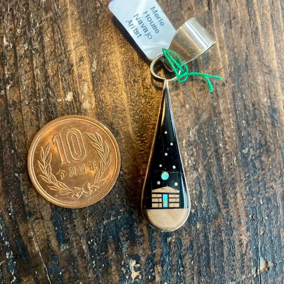 新品 インディアンジュエリー インレイペンダントトップ メルルハウス作