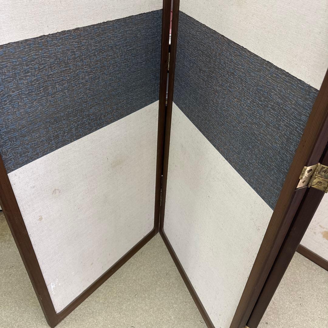 山水画風 山水屏風　墨絵　水墨画　山水画　屏風　アンティーク　当時物　レトロ