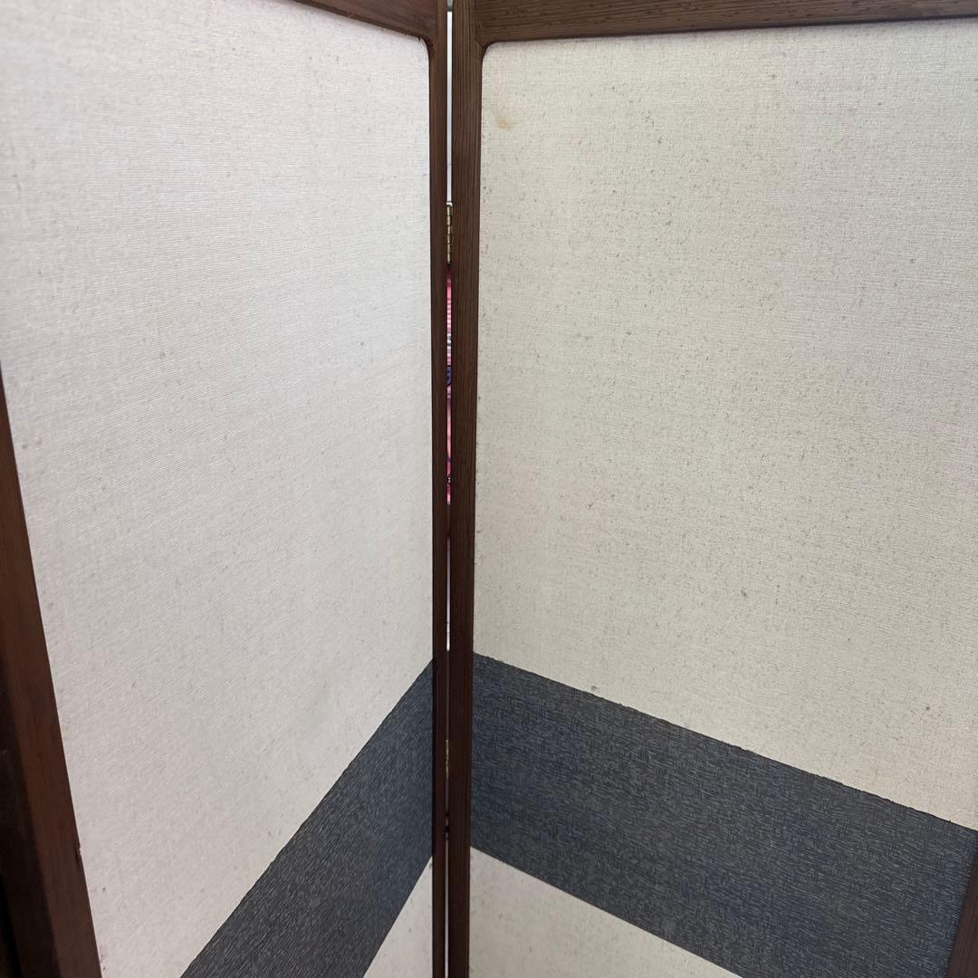 山水画風 山水屏風　墨絵　水墨画　山水画　屏風　アンティーク　当時物　レトロ