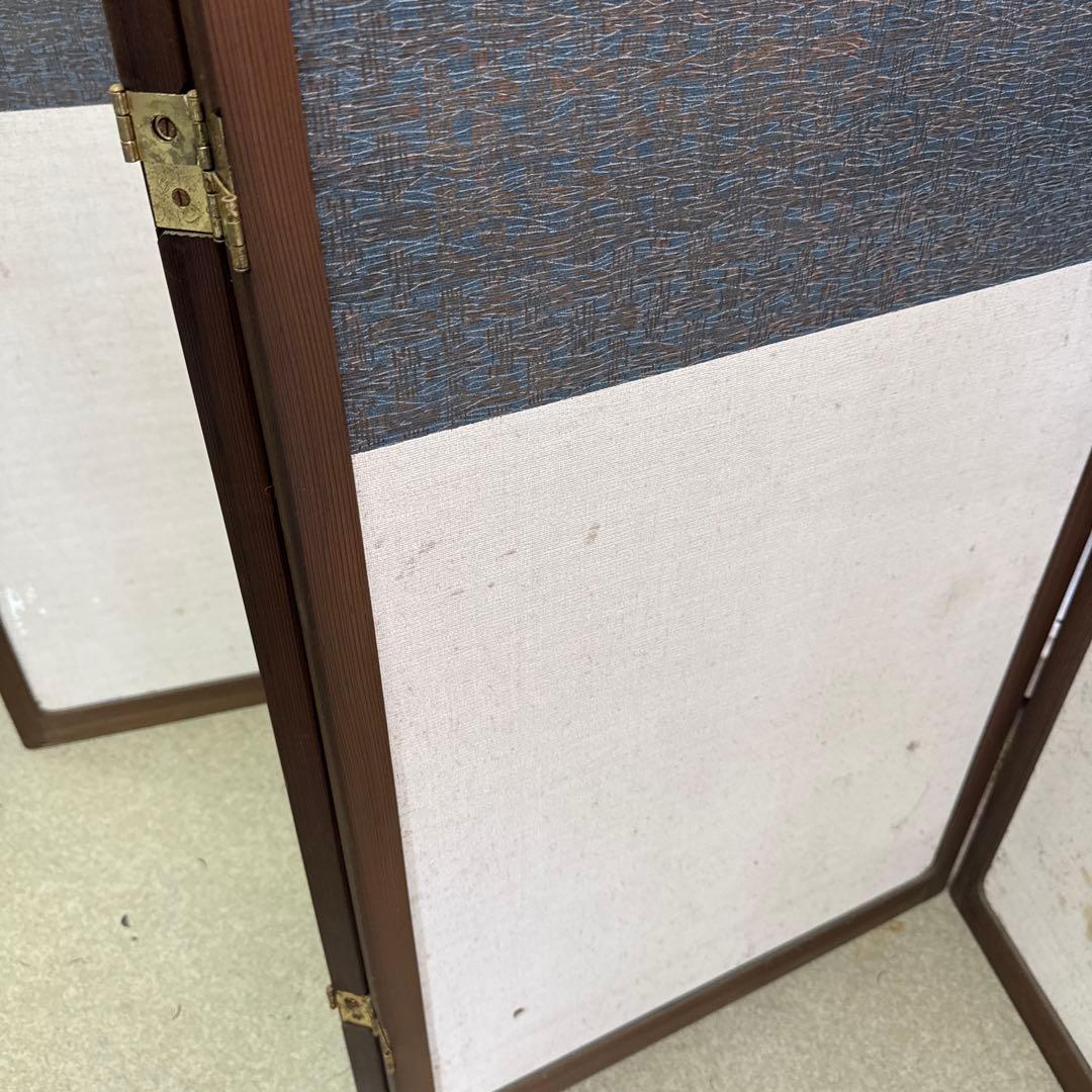 山水画風 山水屏風　墨絵　水墨画　山水画　屏風　アンティーク　当時物　レトロ