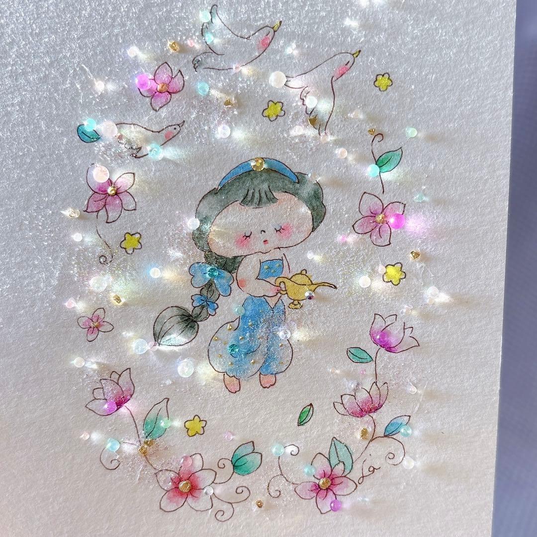 グラスアート　イラスト　水彩画　原画