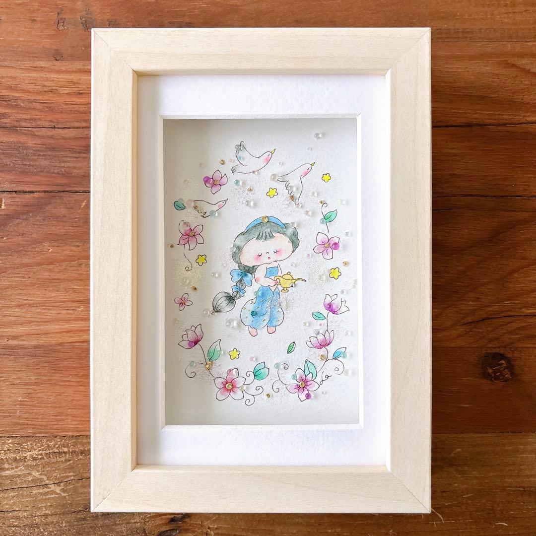 グラスアート　イラスト　水彩画　原画