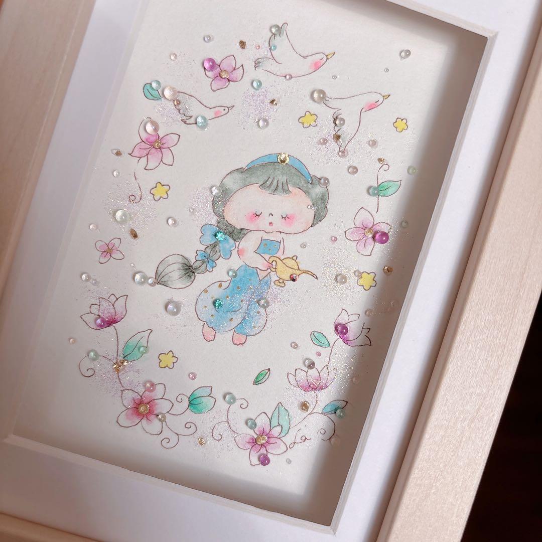 グラスアート　イラスト　水彩画　原画