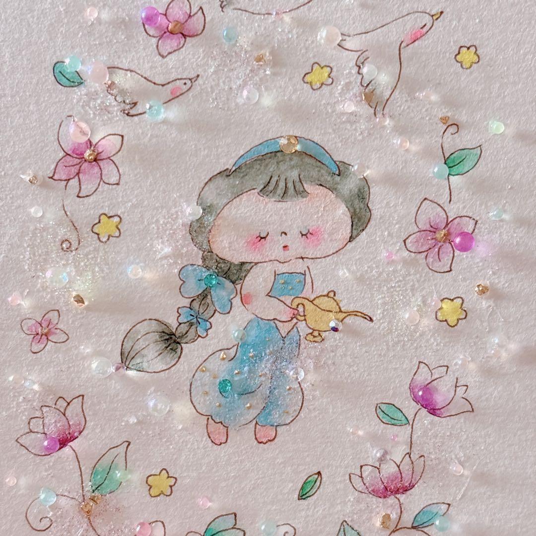 グラスアート　イラスト　水彩画　原画