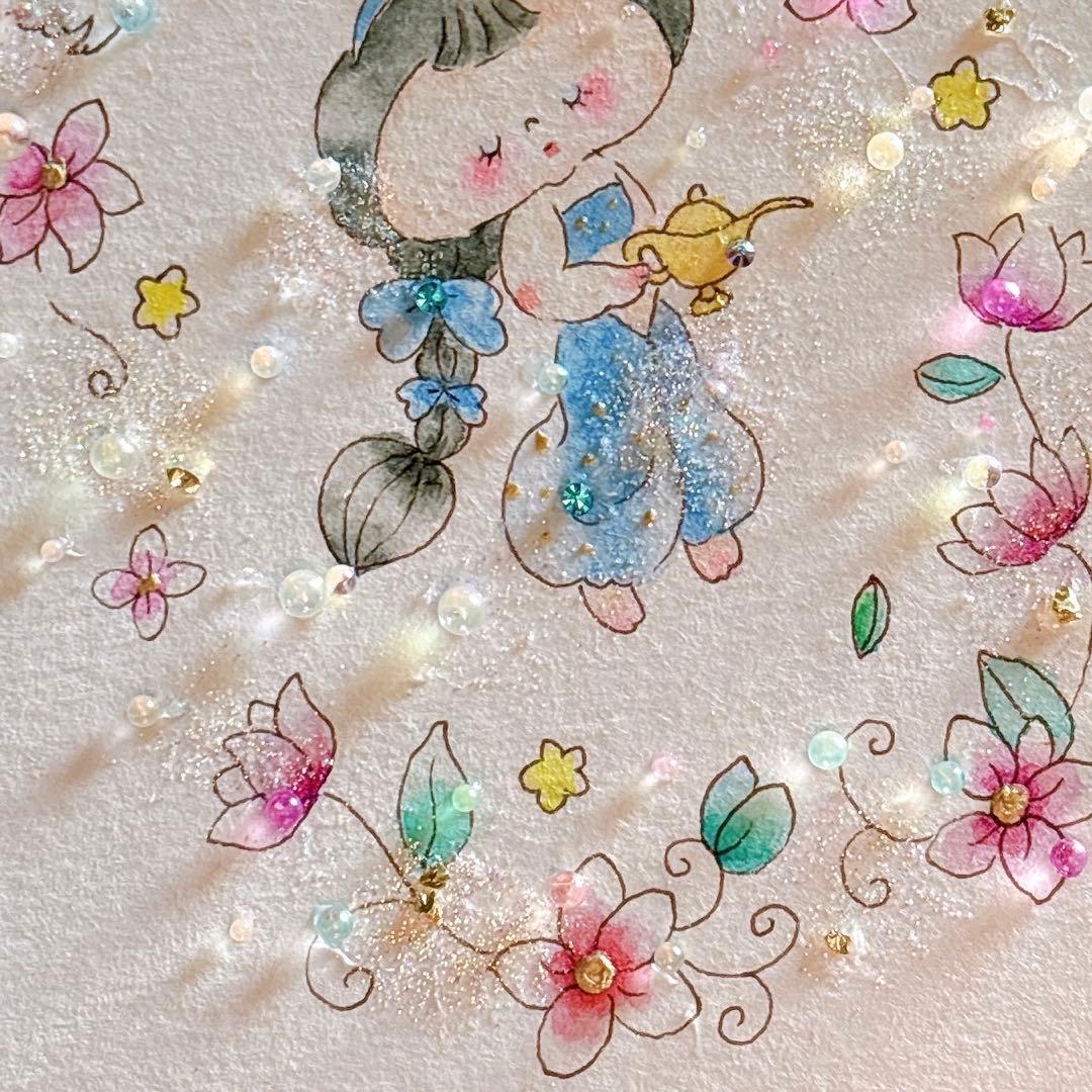 グラスアート　イラスト　水彩画　原画