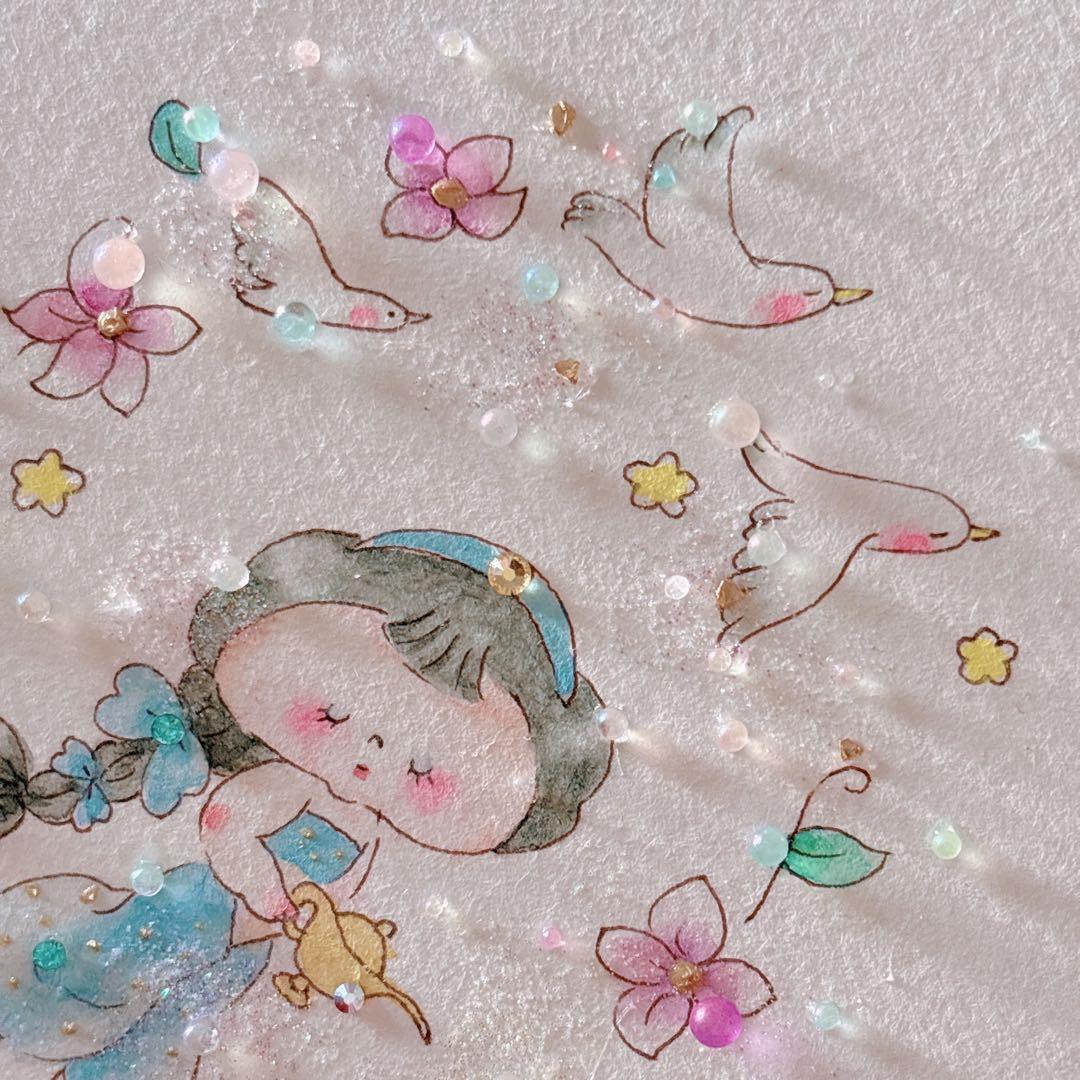 グラスアート　イラスト　水彩画　原画