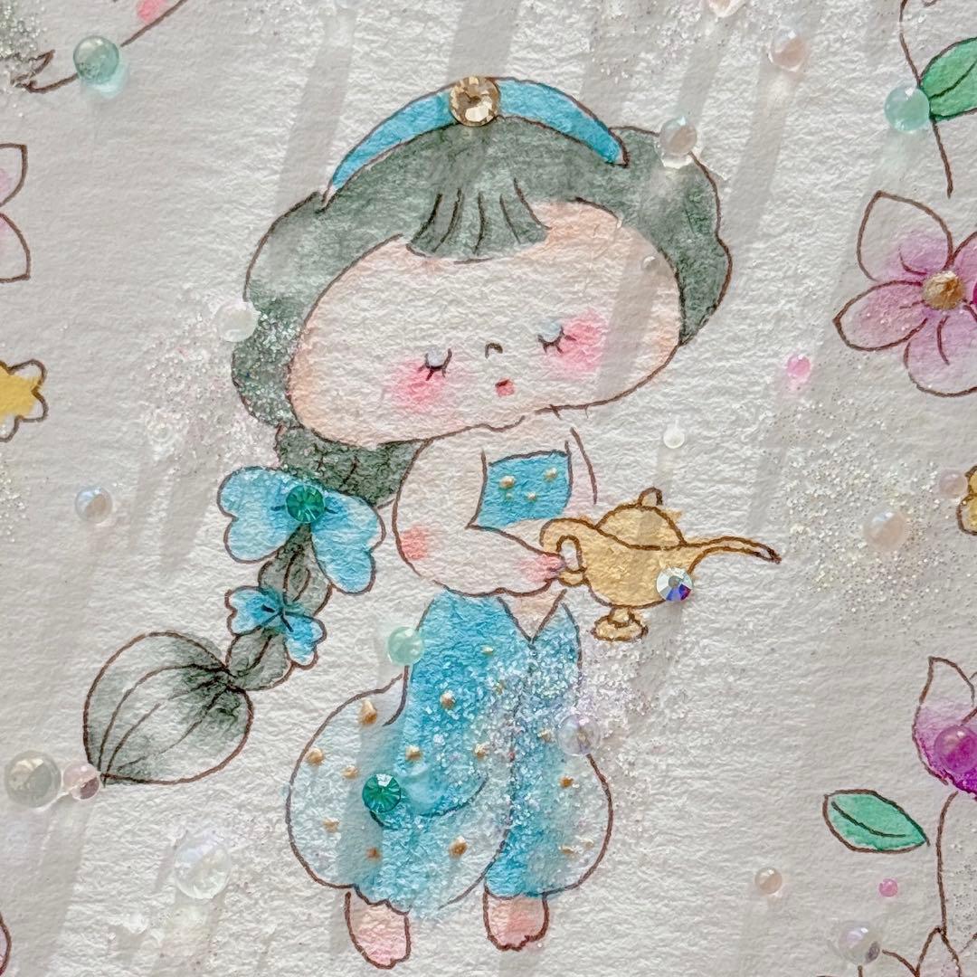 グラスアート　イラスト　水彩画　原画