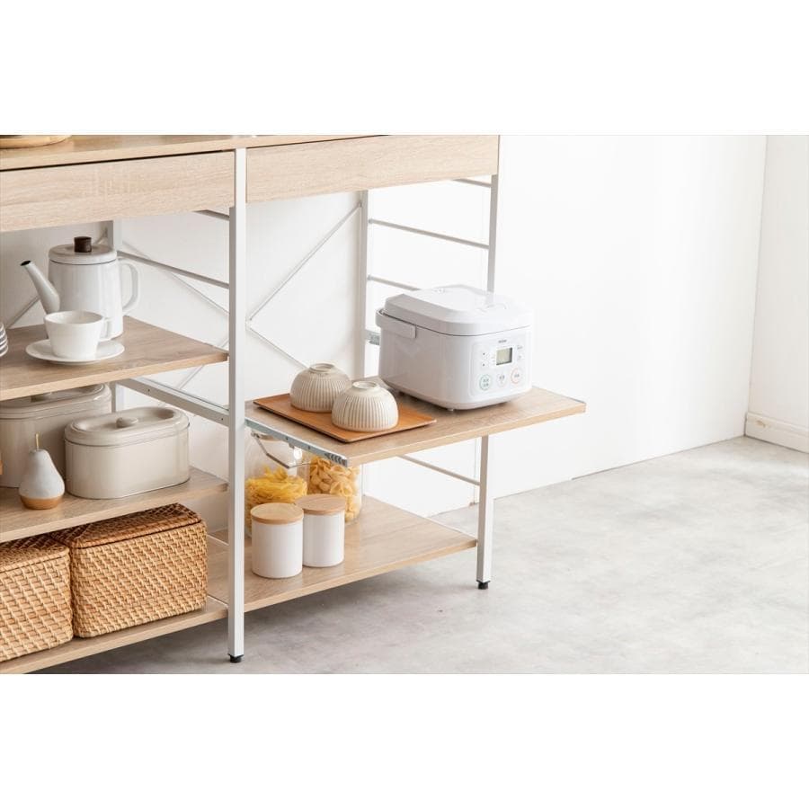 レンジ台 キッチン収納 キャスター 幅120cm 食器棚 キッチンラック