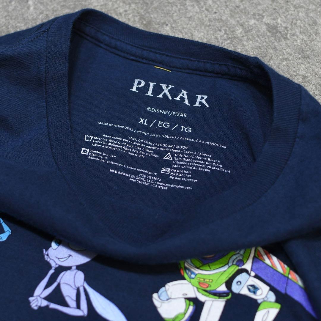 古着 Pixar プリントTシャツ Tシャツ ネイビー 半袖Tシャツ