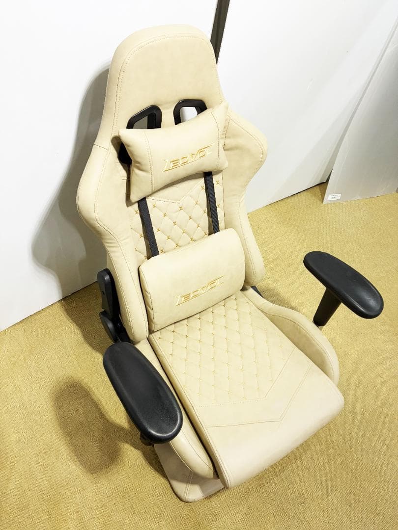 ★LEOVOL ゲーミングチェア【LEOVOL 座椅子 ベージュ】FOK3