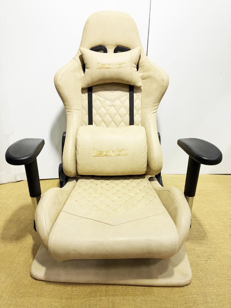 ★LEOVOL ゲーミングチェア【LEOVOL 座椅子 ベージュ】FOK3
