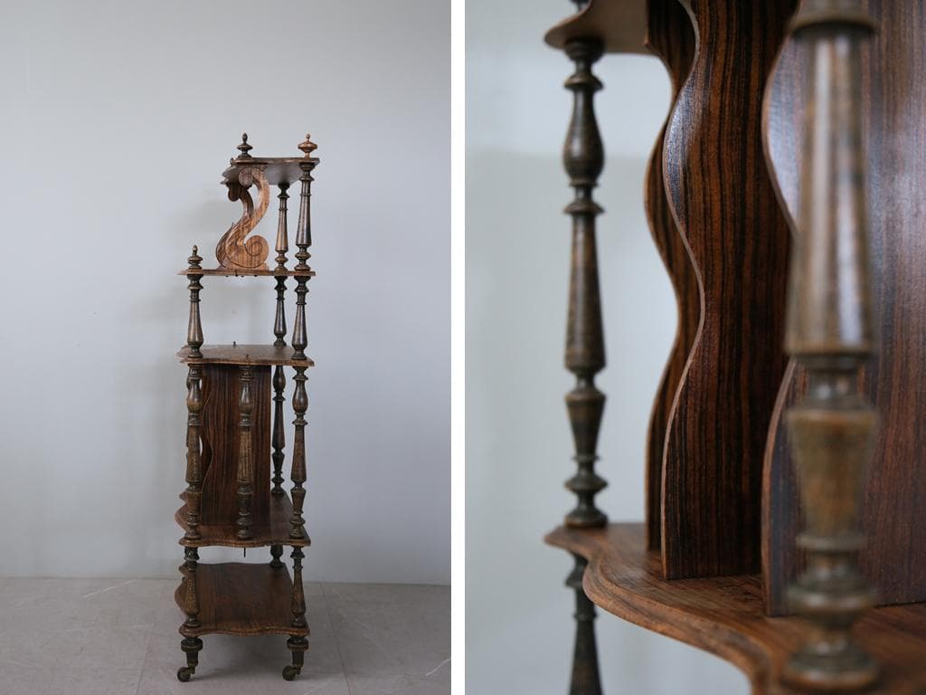 フランスアンティークナポレオン3世様式シェルフ/キャビネット飾り棚(90-58)