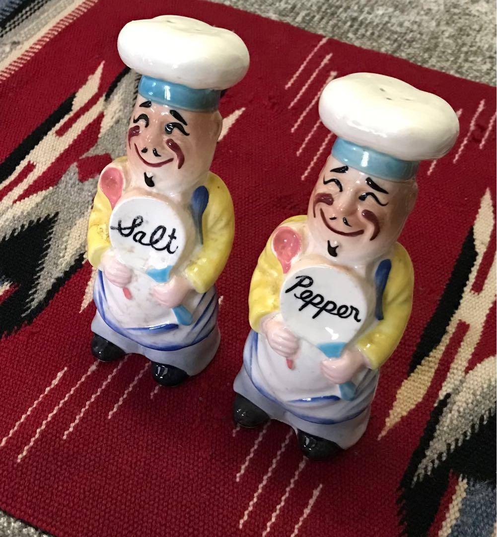 超レア 日本製 50's-60's Salt&Pepper 陶器 調味料入れ
