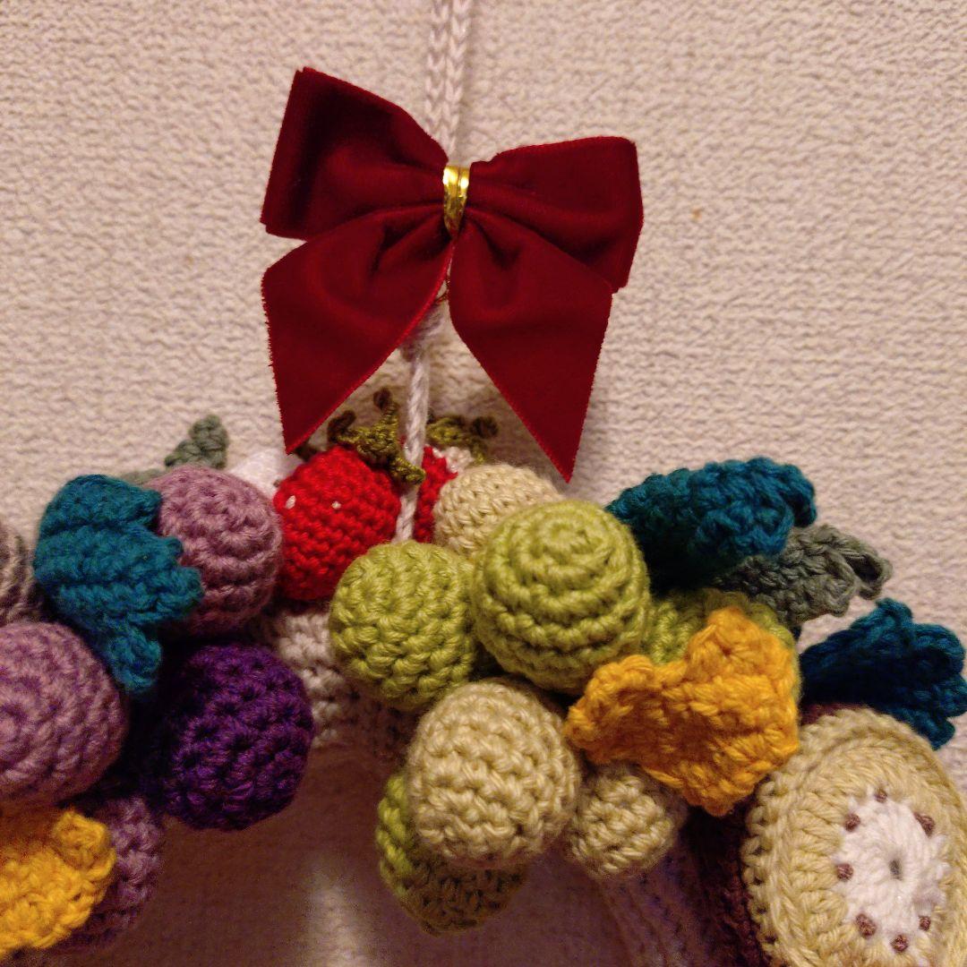 【ハンドメイド】くまとフルーツのリース