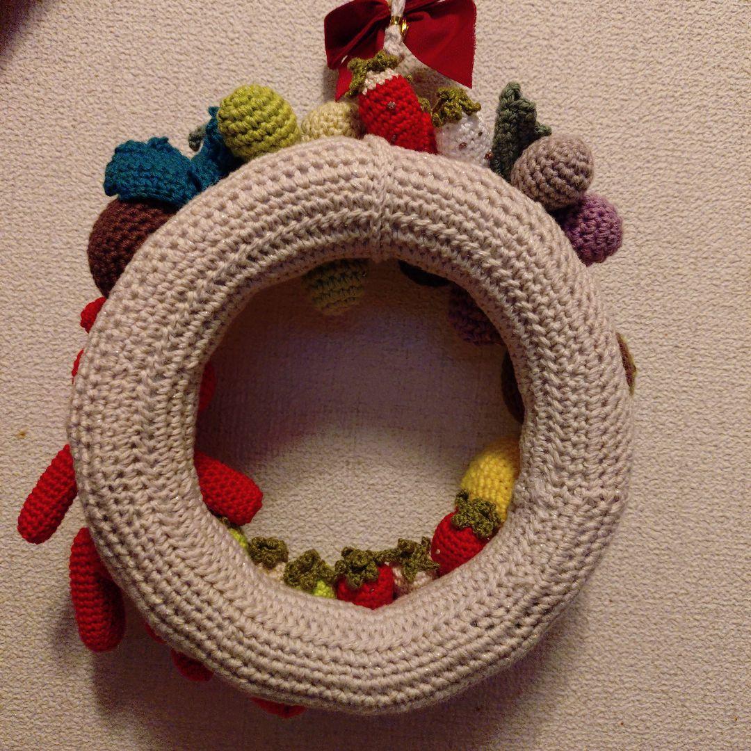 【ハンドメイド】くまとフルーツのリース