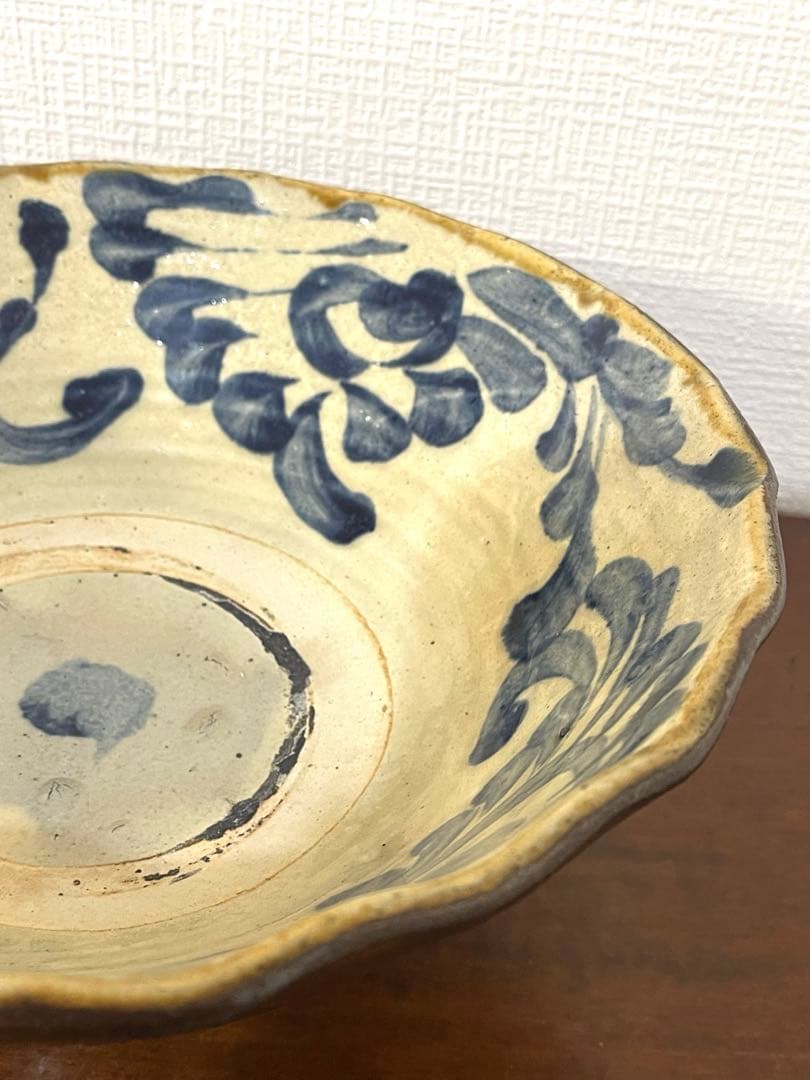 金城次郎実弟 金城敏雄 大鉢 大皿 唐草 壺屋焼 やちむん 25センチ 沖縄