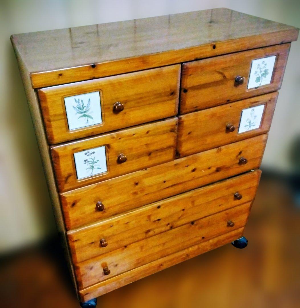 北欧風家具　カントリー　アンティーク　タイルタンス　チェスト