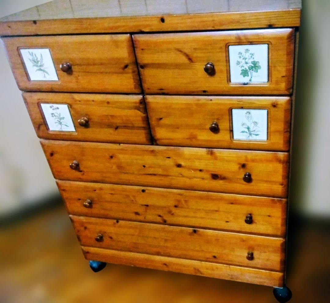 北欧風家具　カントリー　アンティーク　タイルタンス　チェスト