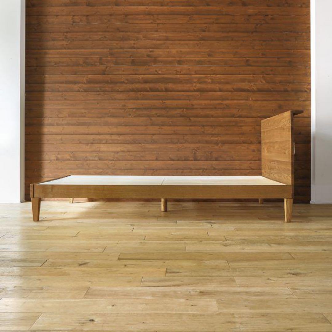 リセノ ダブルベッド folk フォーク ブラウン+収納2点セット