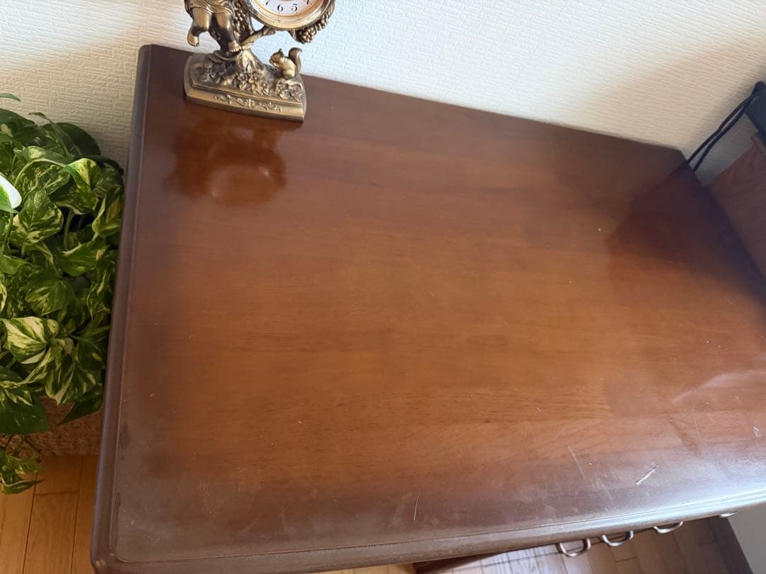 アンティーク　学習机　木製ダークブラウンデスク 引き出し付き　机　デスク