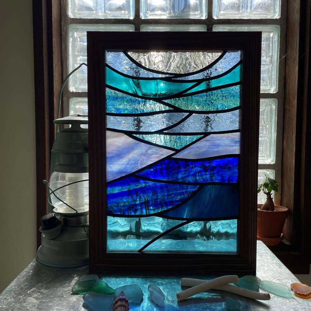 ステンドグラス　パネル　アート　深海