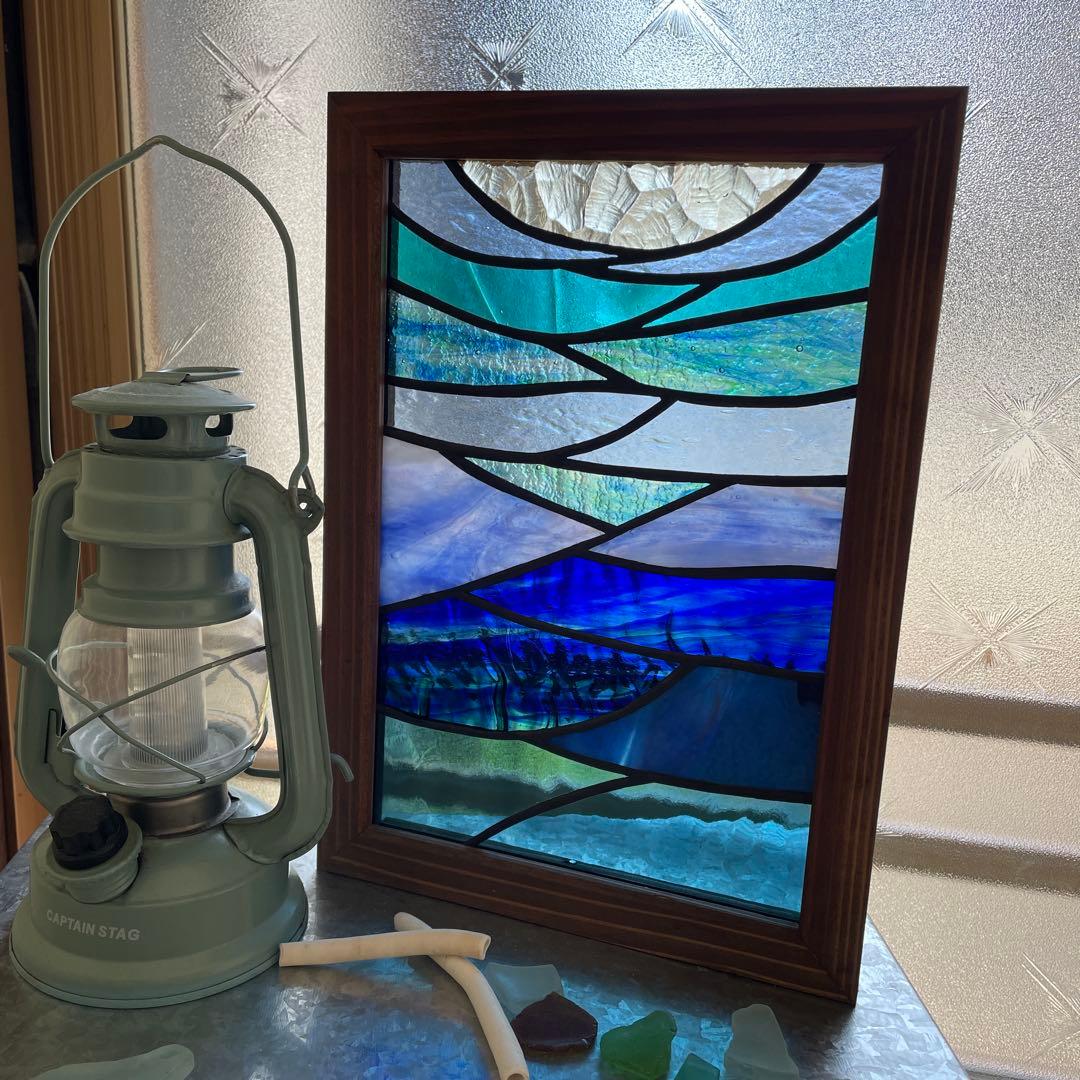 ステンドグラス　パネル　アート　深海