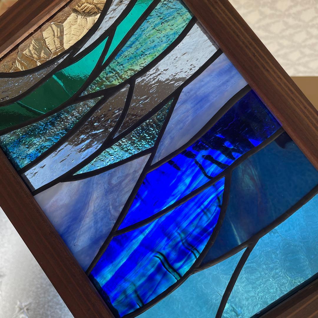 ステンドグラス　パネル　アート　深海